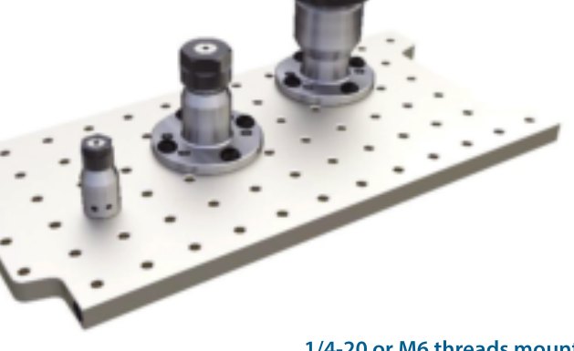 Collet chucks montados sobre una placa Loc-N-Load