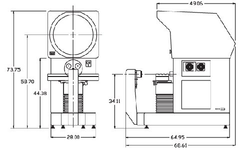 Comparador Óptico Horizontal de 24in 24P