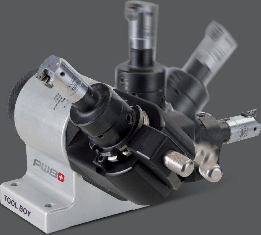 Dispositivo de montaje de herramienta Evoset TOOL BOY con varios adaptadores